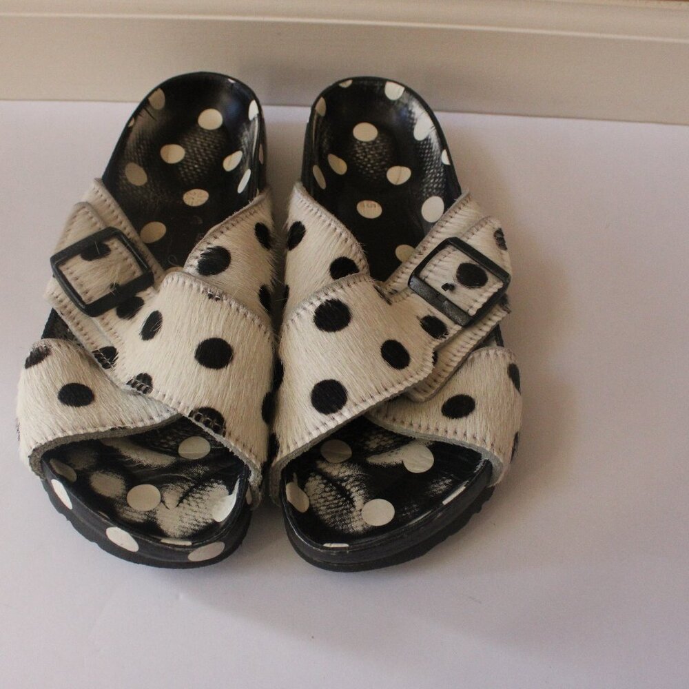 Manolo Blahnik x Birkenstock Black & White Slides Size 38